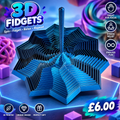 Blue 3D printed spinner fidget toy