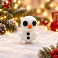 White articulated snowman Christmas fidget with orange nose