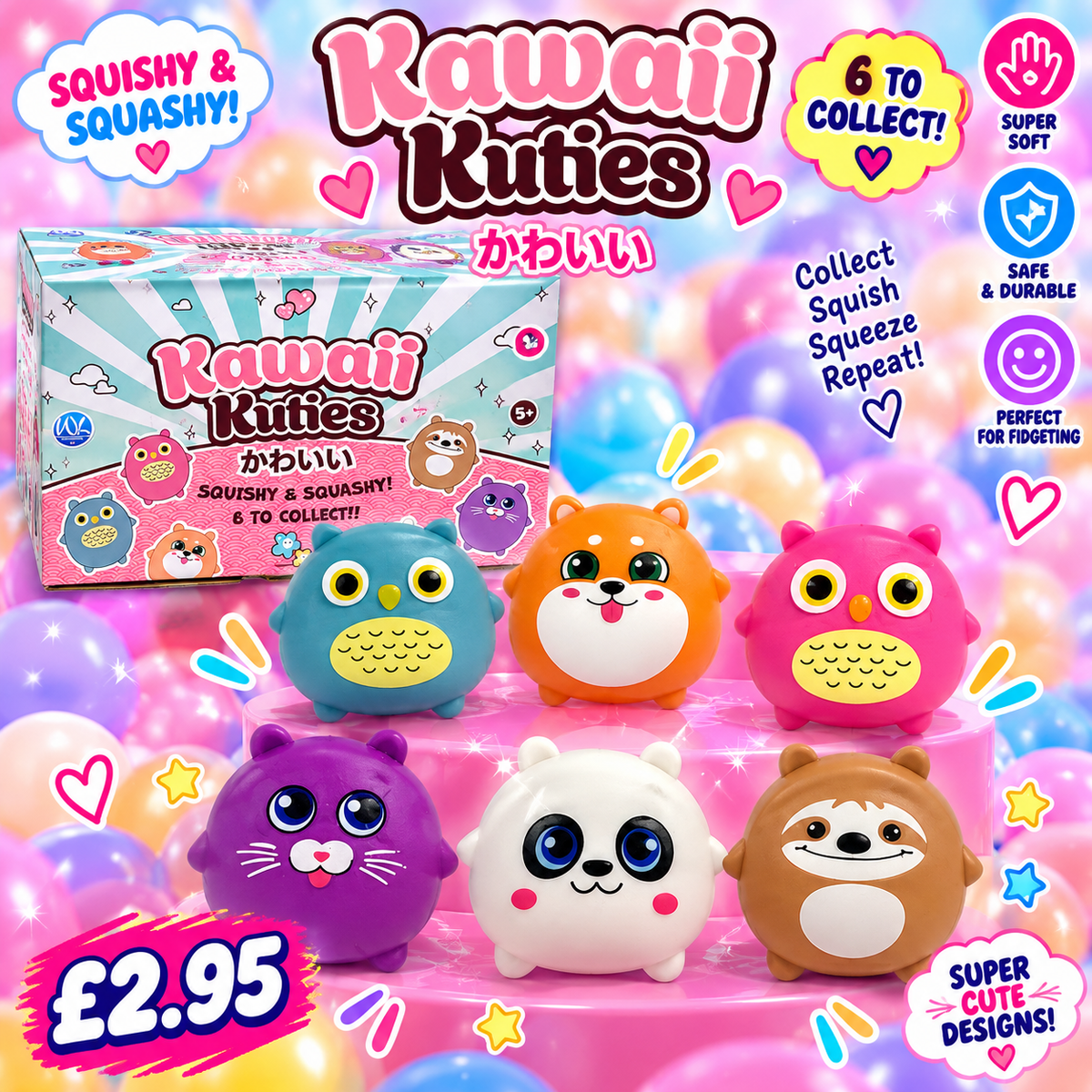 Kawaii Kuties squishy toys - six designs to collect