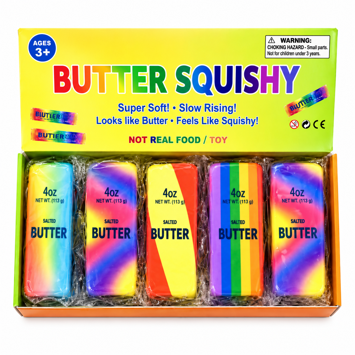 13cm Rainbow Butter Squishy in assorted colours