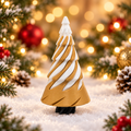 Gold and white spiral Christmas tree decoration