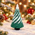 Green and white spiral Christmas tree decoration