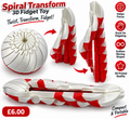 Red and white Spiral Transform 3D printed fidget toy