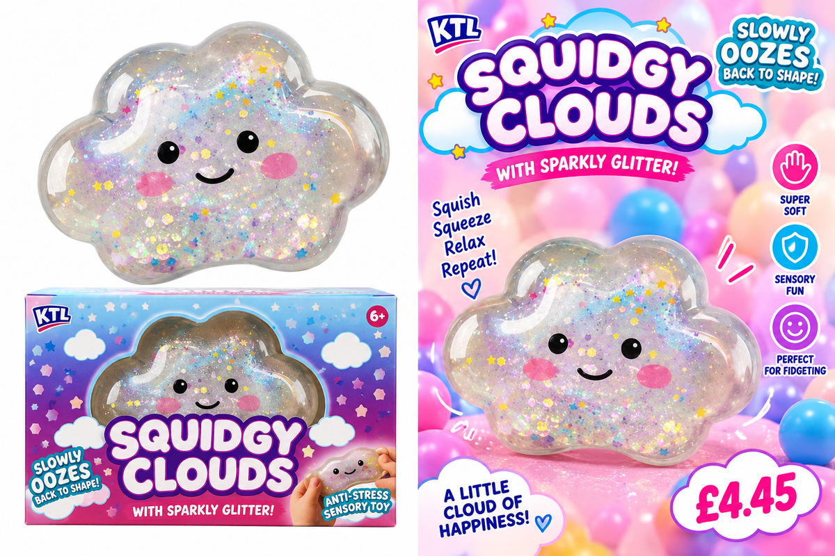 KTL Squidgy Clouds sparkly glitter squishy